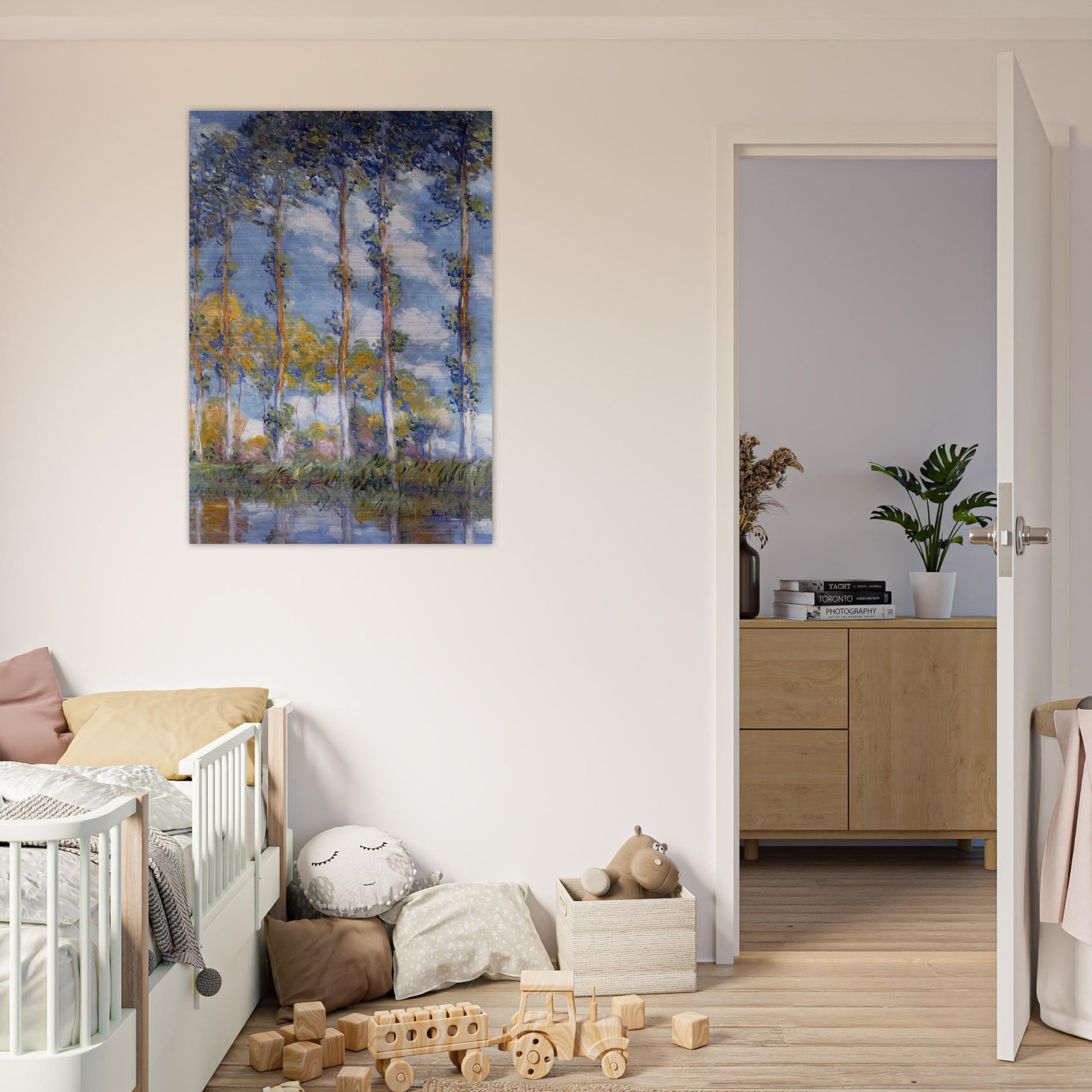 Poplars - claude monet Brushed Aluminum Print - 70x100 cm / 28x40 inches | claude monet Aluminum Print | claude monet Prints