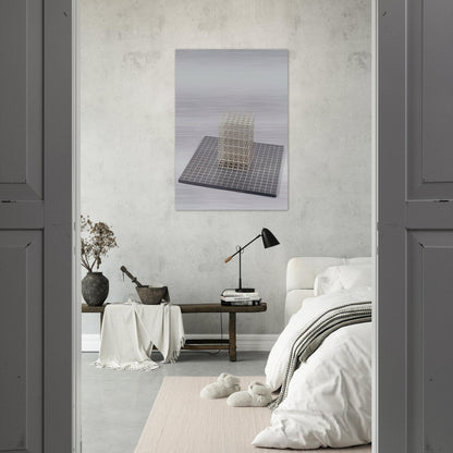 Modular cube. Base - Sol LeWitt Brushed Aluminum Print - 70x100 cm / 28x40 inches | Sol LeWitt Aluminum Print | Sol LeWitt Prints