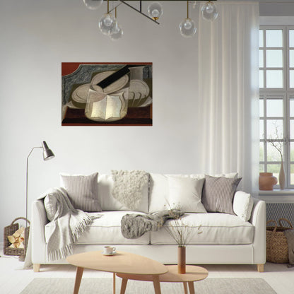 BOOK AND GUITAR 1925 - Juan Gris Brushed Aluminum Print - 70x100 cm / 28x40 inches | Juan Gris Aluminum Print | Juan Gris Prints