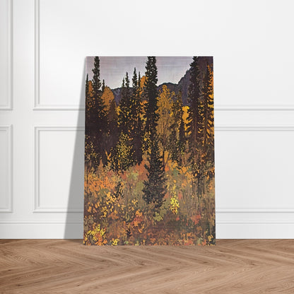 The Dark Woods Interior - 1921 - Frank Johnston Brushed Aluminum Print - 70x100 cm / 28x40 inches | Frank Johnston Aluminum Print | Frank Johnston Prints