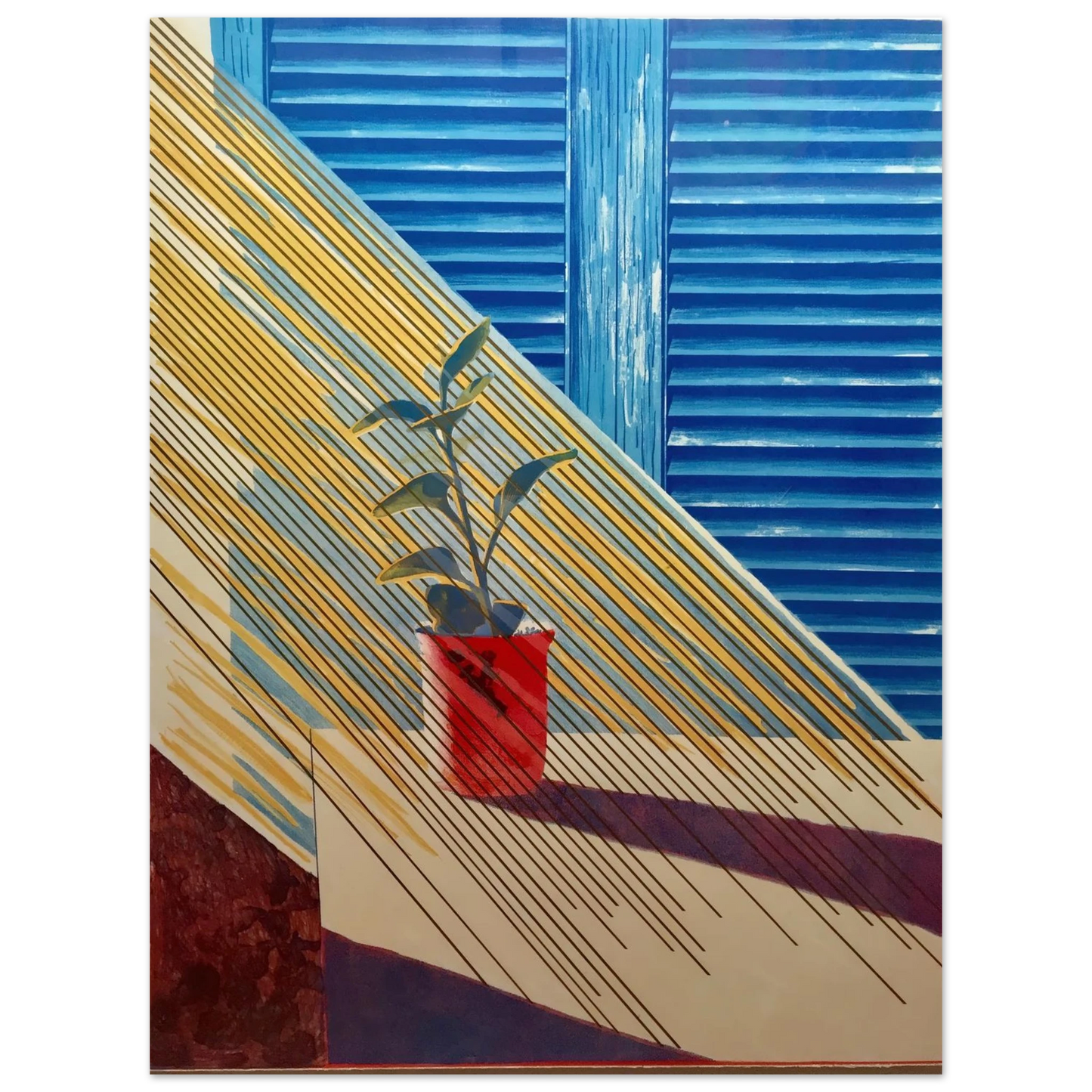 David Hockney - David Hockney Wall art - 30x45 cm / 12x18 inches - Premium Wooden Framed Poster With Fine Art Paper - Wood frame