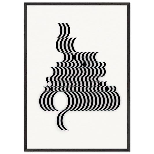 FRAGMENT 2 1965 - Bridget Riley 70x100 cm / 28x40 inches Framed Art Print – Black Wooden Frame