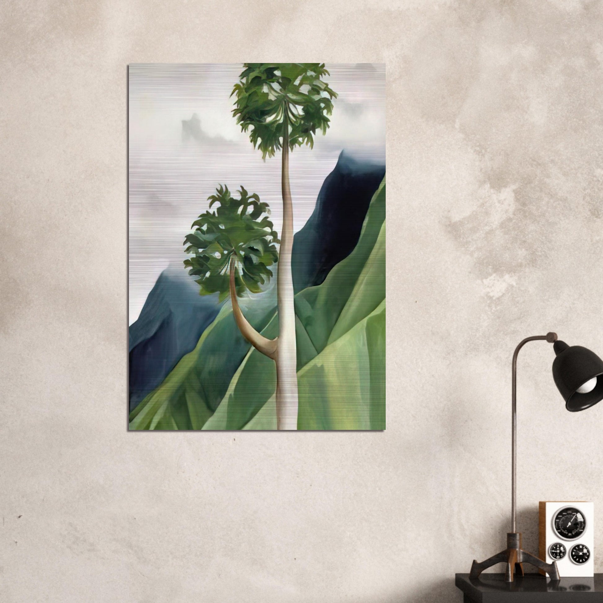 Papaya Tree-Iao Valley - Georgia O'Keeffe Brushed Aluminum Print - 70x100 cm / 28x40 inches | Georgia O'Keeffe Aluminum Print | Georgia O'Keeffe Prints