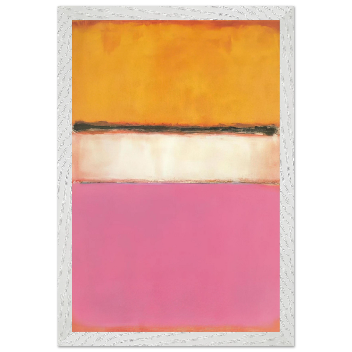 Mark Rothko - White Center Yellow, Pink and Lavender on Rose - 1950 Wall Art - 21x29.7 cm / 8x12" - Premium Wooden Framed Poster With Fine Art Paper-canvas - Black frame