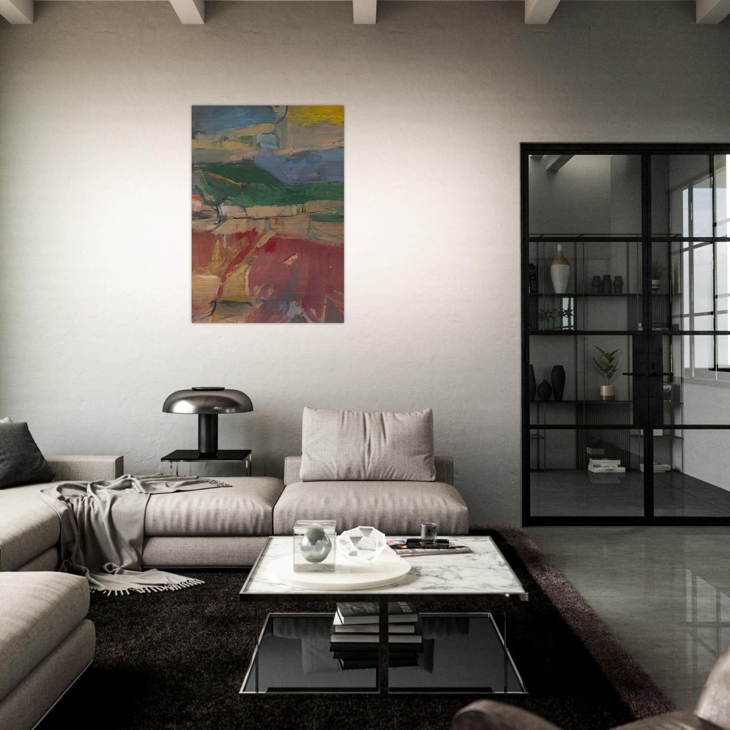 Berkeley #32 - Richard Diebenkorn Brushed Aluminum Print - 70x100 cm / 28x40 inches | Richard Diebenkorn Aluminum Print | Richard Diebenkorn Prints