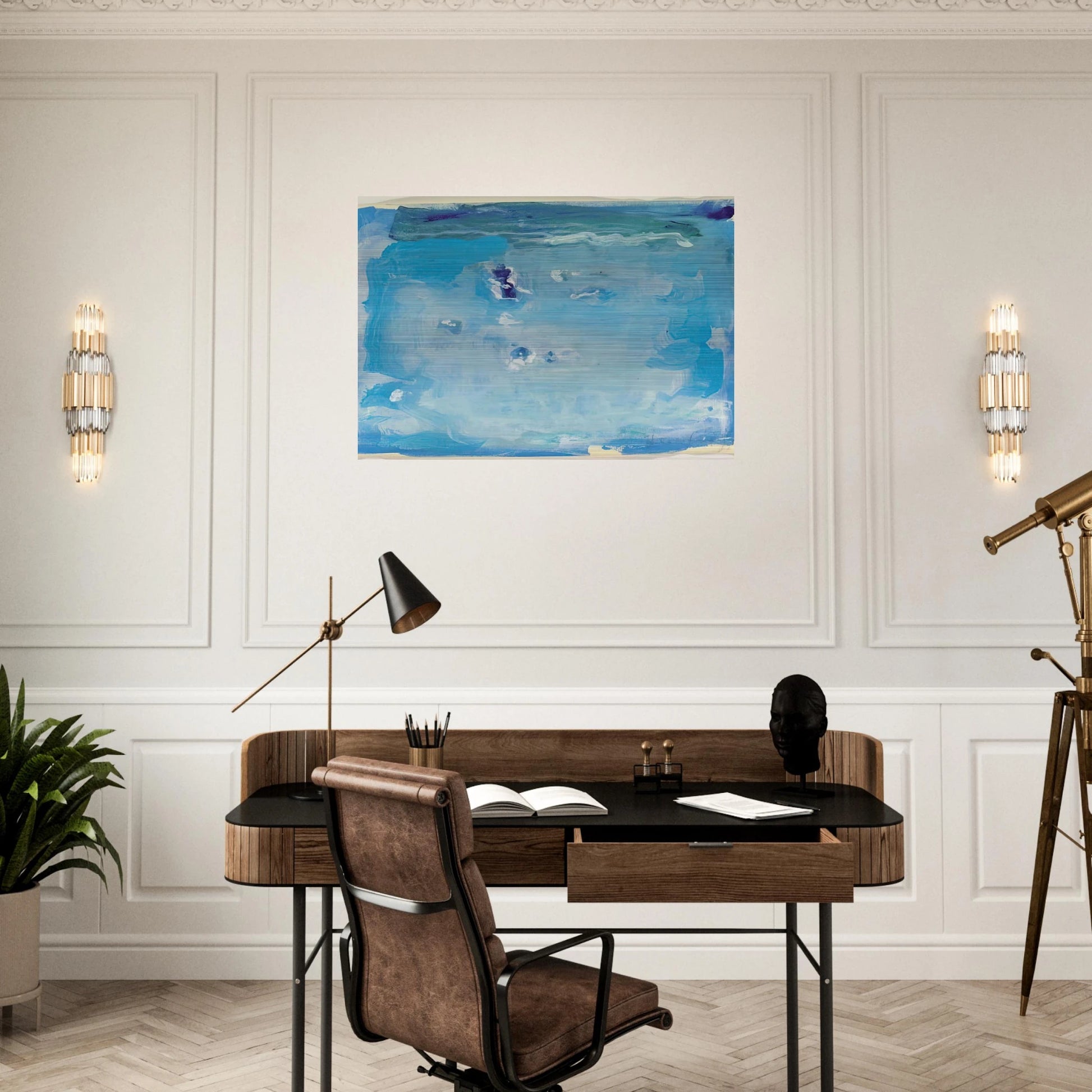 Untitled - Color Field Painting, Lyrical Abstraction - Helen Frankenthaler Brushed Aluminum Print - 70x100 cm / 28x40 inches | Helen Frankenthaler Aluminum Print | Helen Frankenthaler Prints