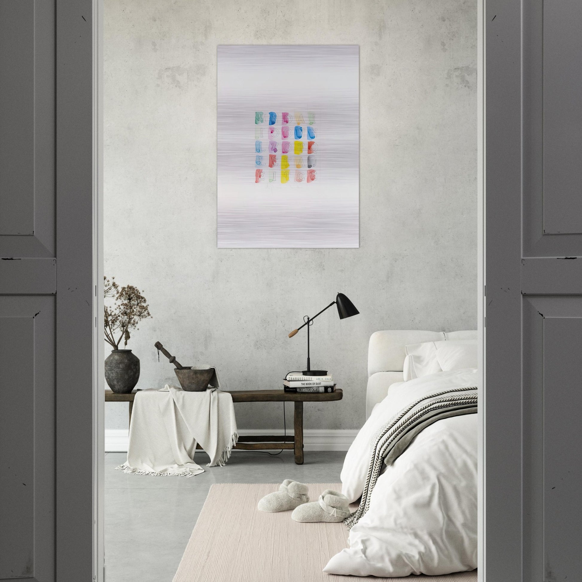MILLENOVECENTOTTANTACINQUE 1985 - Alighiero Boetti Brushed Aluminum Print - 70x100 cm / 28x40 inches | Alighiero Boetti Aluminum Print | Alighiero Boetti Prints