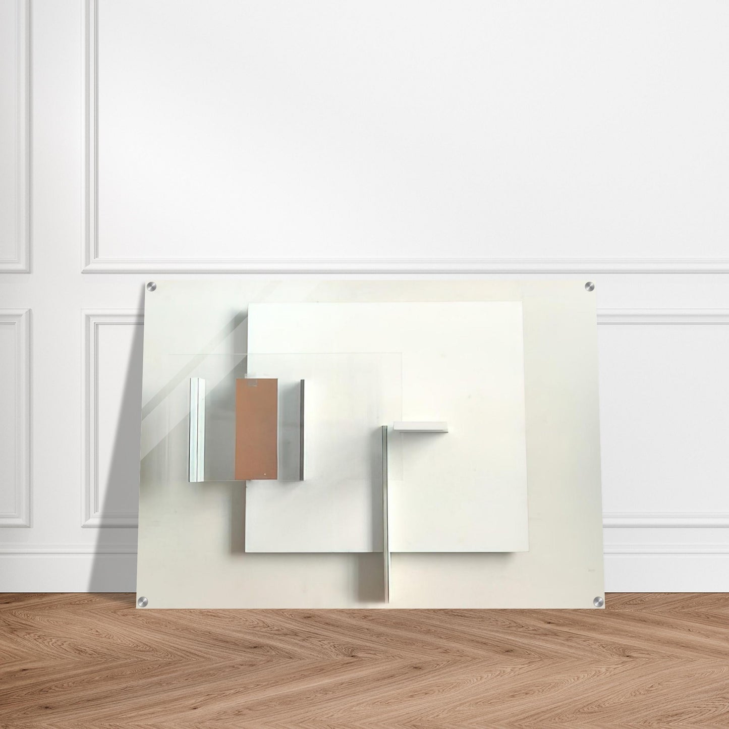 ABSTRACT IN WHITE BLACK AND OCHRE 1962 - Victor Pasmore Acrylic Print - 70x100 cm / 28x40″ inches | Victor Pasmore Wall Art | Victor Pasmore Prints