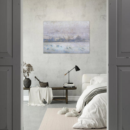 Snow Effect, Giverny - claude monet Brushed Aluminum Print - 70x100 cm / 28x40 inches | claude monet Aluminum Print | claude monet Prints