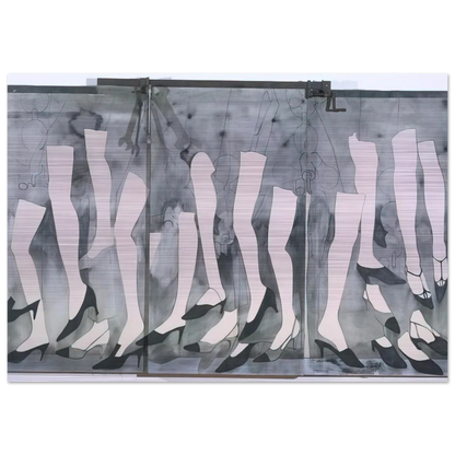 WALKING DREAM WITH A FOUR FOOT CLAMP 1965 - Jim Dine Brushed Aluminum Print - 70x100 cm / 28x40 inches | Jim Dine Aluminum Print | Jim Dine Prints