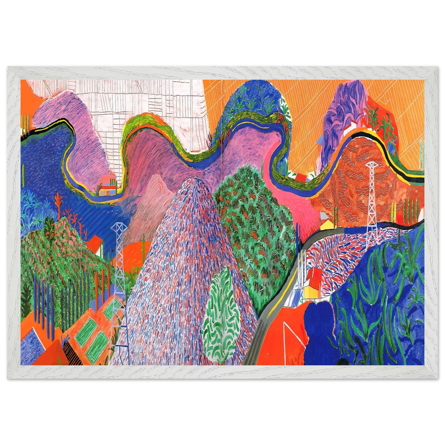 David Hockney - David Hockney Wall art - A1 (59.4 x 84.1  cm) - Premium Wooden Framed Poster With Fine Art Paper-canvas - Wood frame
