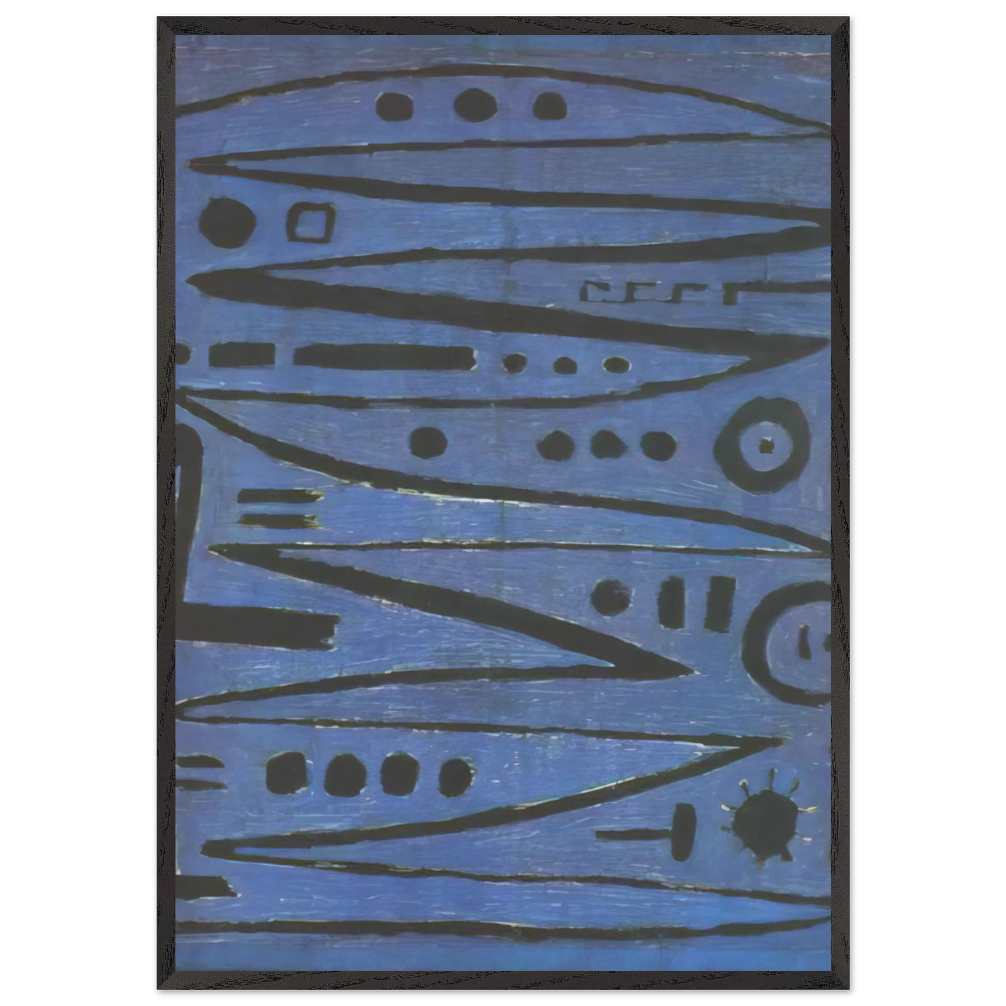 HEROIC FIDDLING 1938 - Paul Klee 70x100 cm / 28x40 inches Framed Art Print – Black Wooden Frame