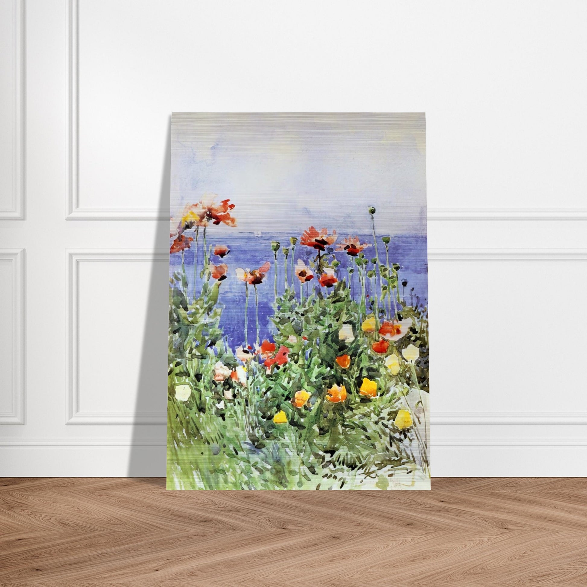 Poppies, Isles of Shoals 02 - Childe Hassam Brushed Aluminum Print - 70x100 cm / 28x40 inches | Childe Hassam Aluminum Print | Childe Hassam Prints