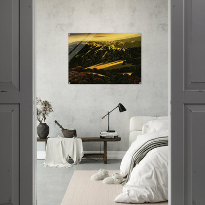 Santa Cruz Mountains - Eyvind Earle Acrylic Print - 70x100 cm / 28x40″ inches