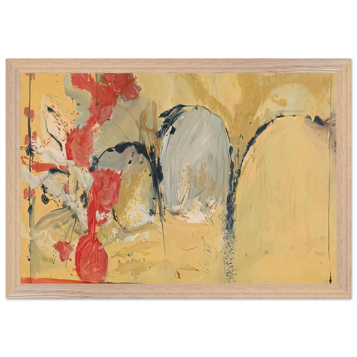 Helen Frankenthaler - Large Abstract Still Life, 1951- Wall Art - 30x40 cm / 12x16 inches - Premium Wooden Framed Poster With Fine Art Paper-canvas - Wood frame