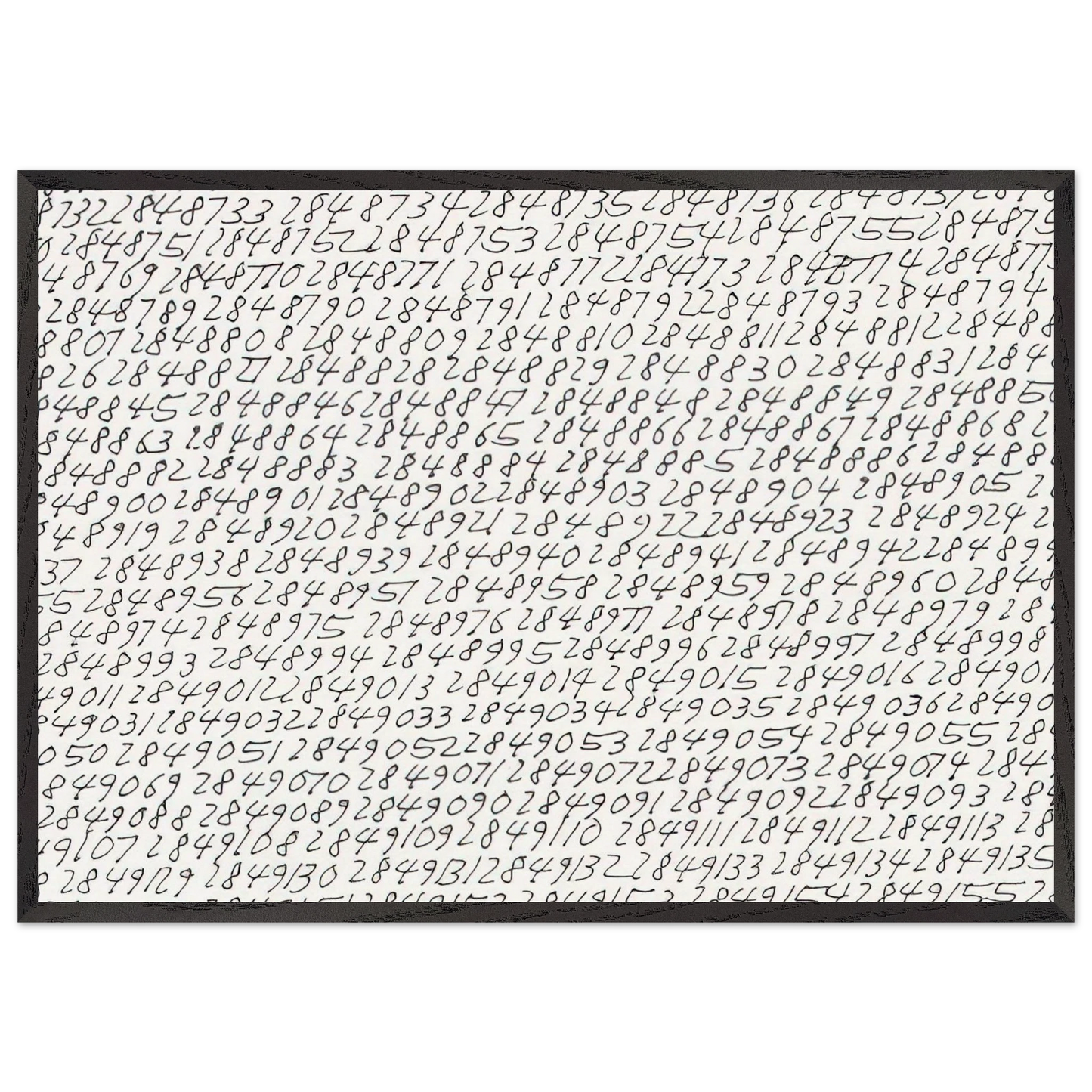 19651 -  Detail - Conceptual Art - Roman Opalka 70x100 cm / 28x40 inches Framed Art Print – Black Wooden Frame