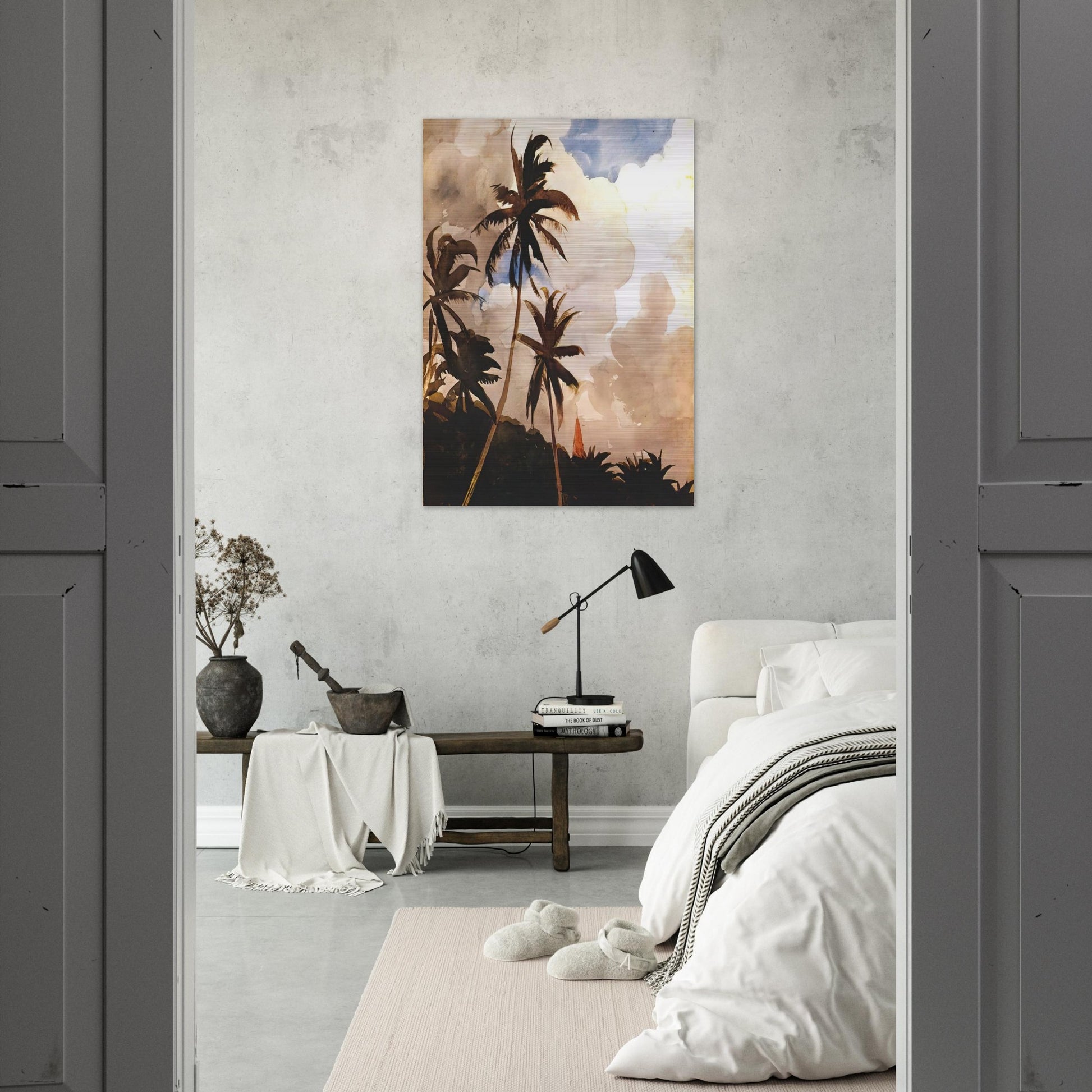 PALM TREES BAHAMAS - Winslow Homer Brushed Aluminum Print - 70x100 cm / 28x40 inches | Winslow Homer Aluminum Print | Winslow Homer Prints