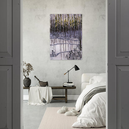Trees Reflected on Ice - 2002 - Neil Welliver Brushed Aluminum Print - 70x100 cm / 28x40 inches | Neil Welliver Aluminum Print | Neil Welliver Prints