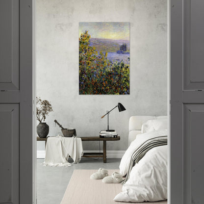 Flowers Beds at Vetheuil - claude monet Brushed Aluminum Print - 70x100 cm / 28x40 inches | claude monet Aluminum Print | claude monet Prints