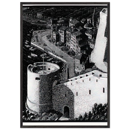 ESCHER 23 - MC Escher 70x100 cm / 28x40 inches Framed Art Print – Black Wooden Frame | Maurits Cornelis Escher Prints
