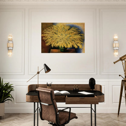 GRAND BOUQUET OF MIMOSA 1942 - Moise Kisling Brushed Aluminum Print - 70x100 cm / 28x40 inches | Moise Kisling Aluminum Print | Moise Kisling Prints
