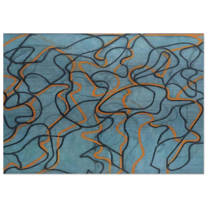 Letter About Rocks #3, Blue Ground - 2010 - Brice Marden Brushed Aluminum Print - 70x100 cm / 28x40 inches | Brice Marden Aluminum Print | Brice Marden Prints