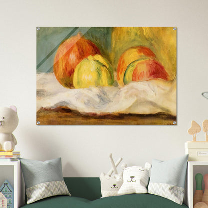 Still Life with Apples and Pomegranates - Pierre-Auguste Renoir Acrylic Print - 70x100 cm / 28x40″ inches