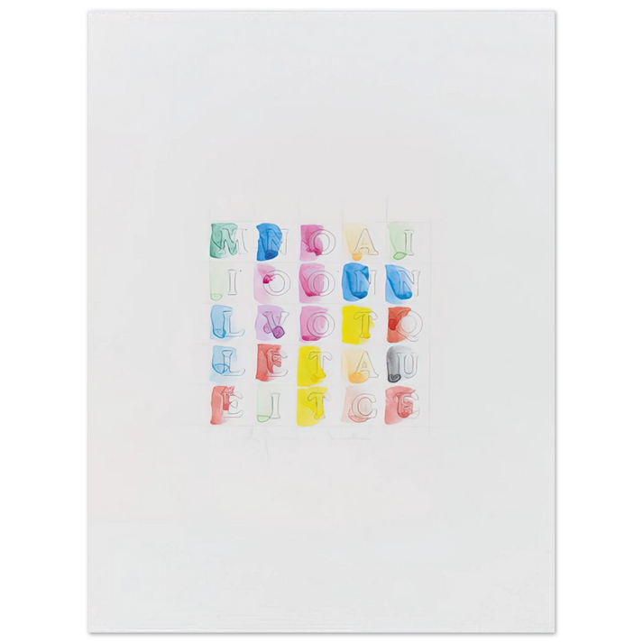 Alighiero Boetti - MILLENOVECENTOTTANTACINQUE 1985  75x100 cm / 30x40inches Fine Art Poster
