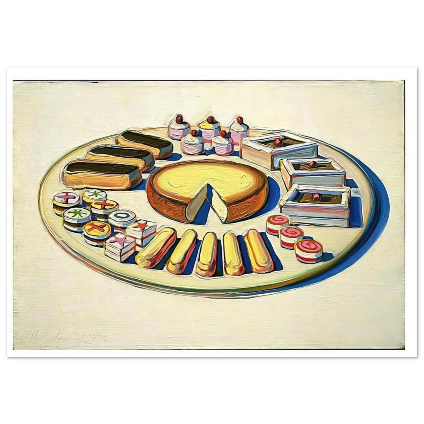 Wayne Thiebaud - French Pastries - 1963 Wall Art - 30x40 cm / 12x16 inches - Fine Art Poster-canvas - -