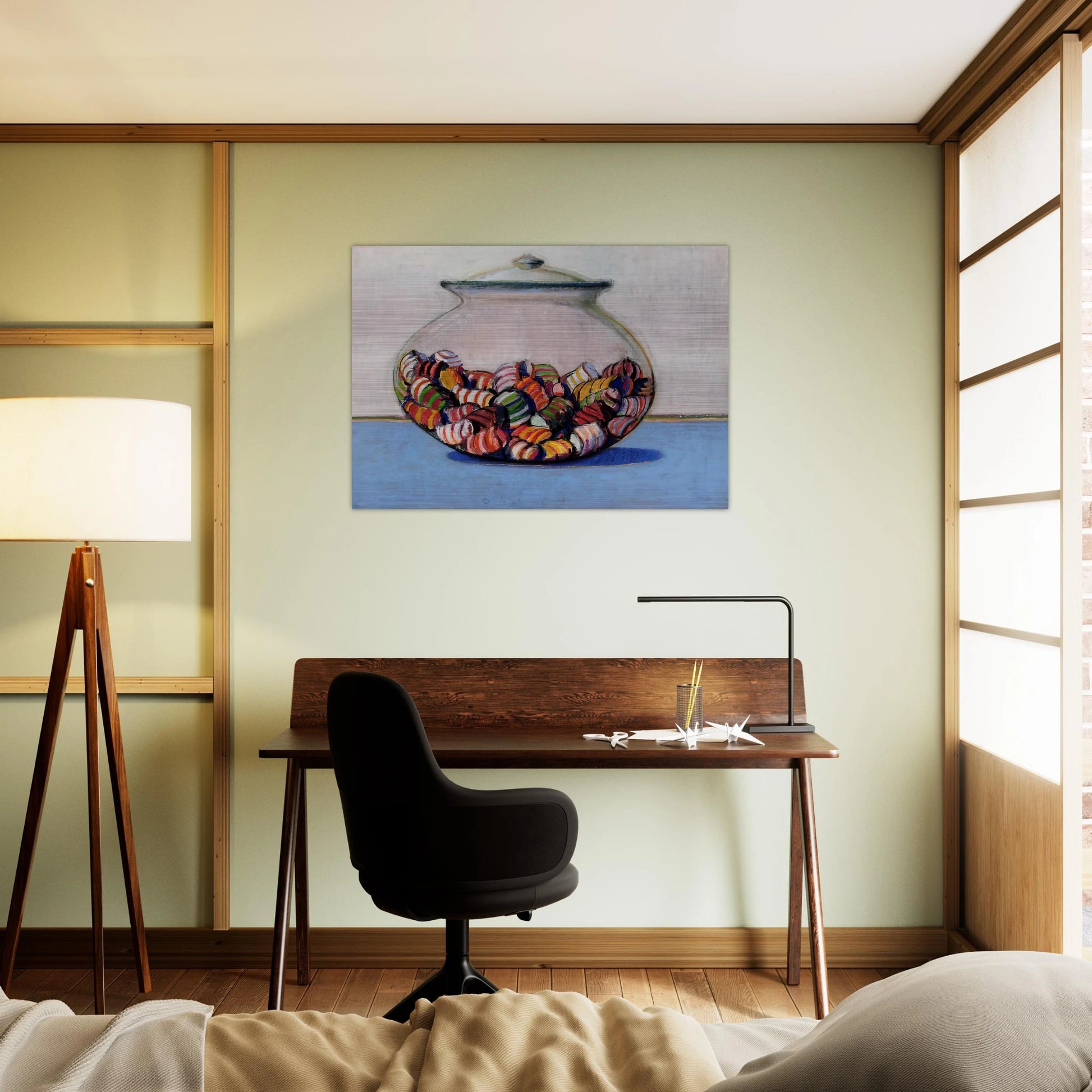 Glassed Candy - 1969 - Wayne Thiebaud Brushed Aluminum Print - 70x100 cm / 28x40 inches | Wayne Thiebaud Aluminum Print | Wayne Thiebaud Prints