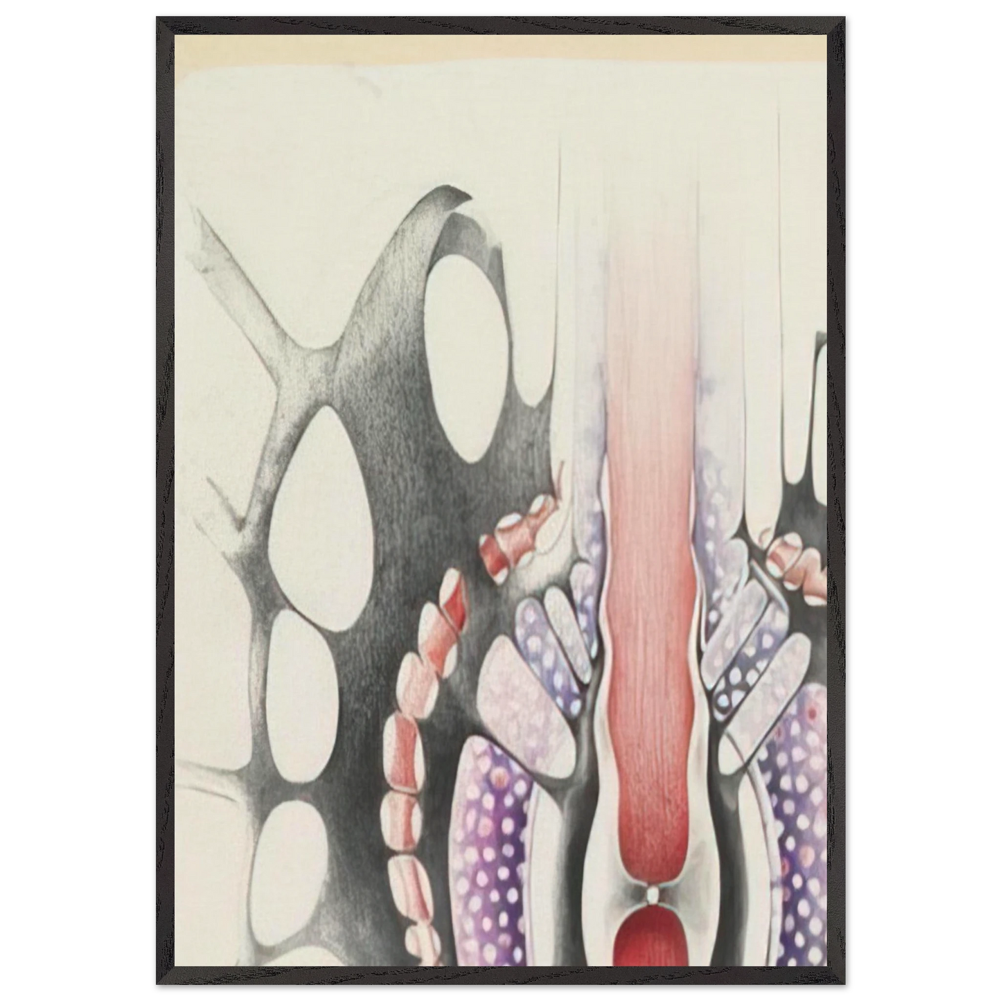 UNTITLED 1967 1 - Lee Bontecou 70x100 cm / 28x40 inches Framed Art Print – Black Wooden Frame