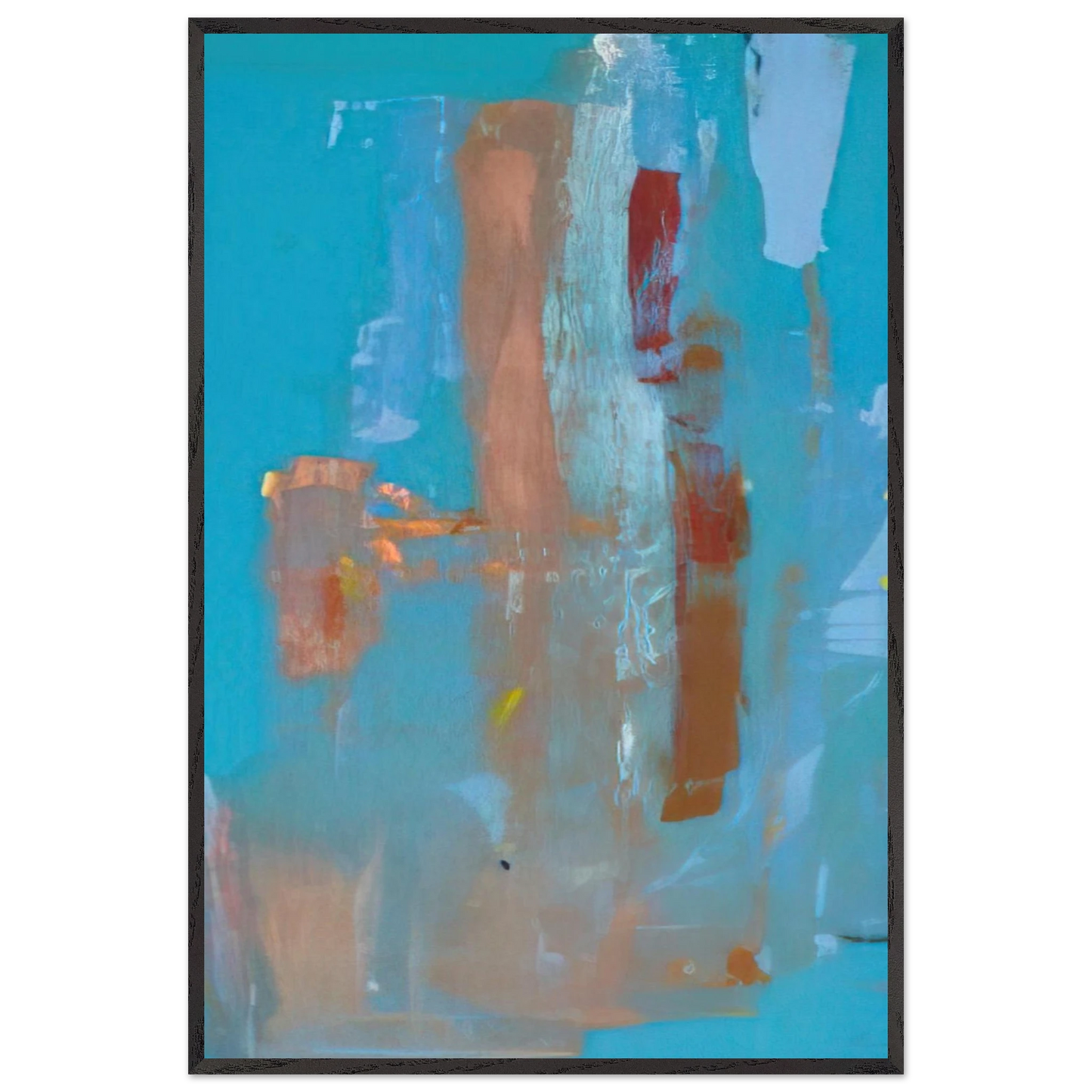 Helen Frankenthaler - In on Blue - 1976 Wall art - 27x35 cm / 11x14 inches - Premium Wooden Framed Poster With Fine Art Paper-canvas - White frame