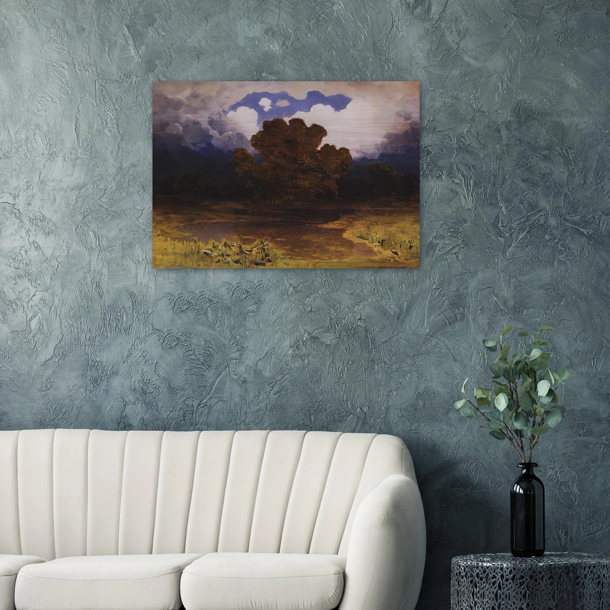 Forest Lake. Cloud - Arkhyp Kuindzhi Brushed Aluminum Print - 70x100 cm / 28x40 inches | Arkhyp Kuindzhi Aluminum Print | Arkhyp Kuindzhi Prints
