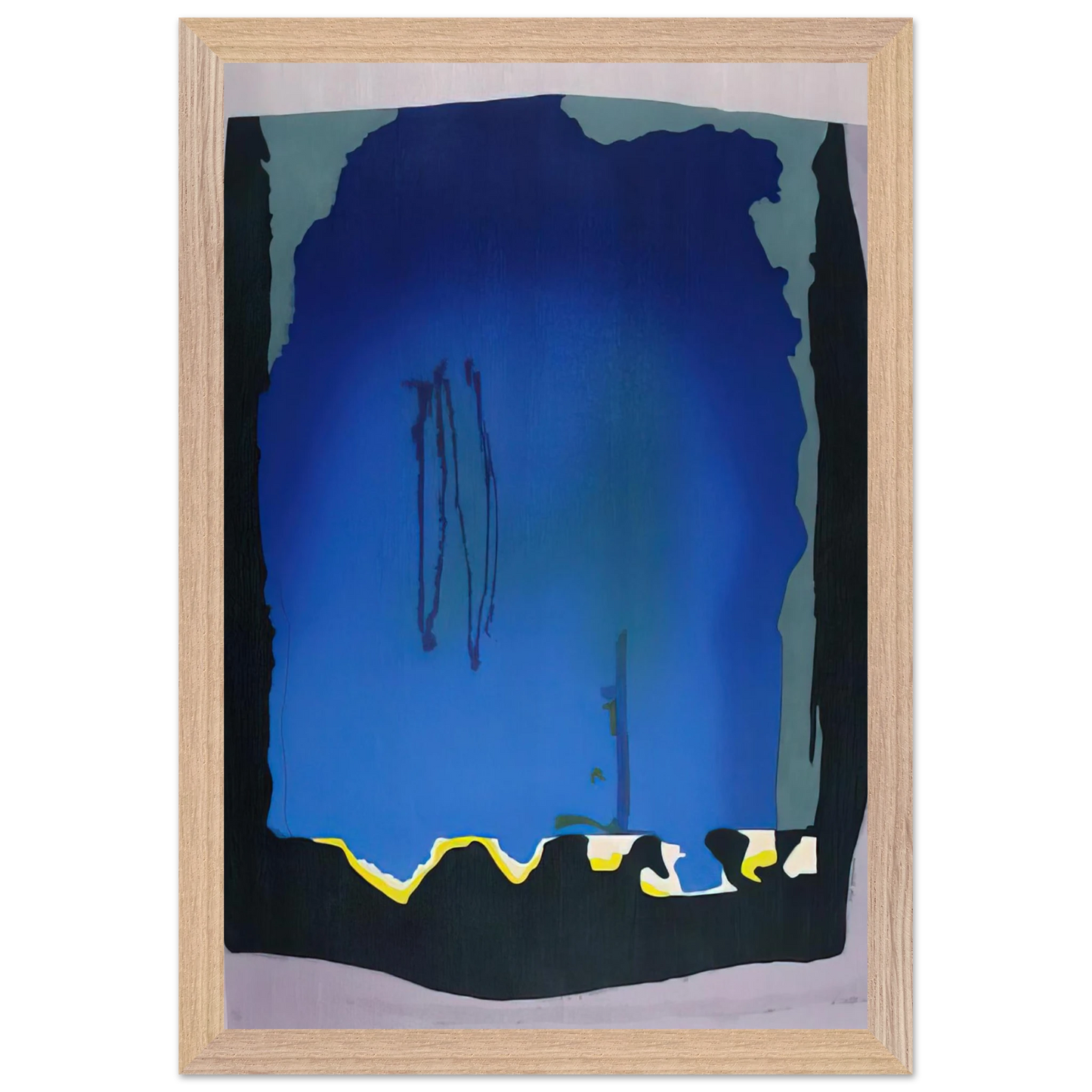 Helen Frankenthaler - Freefall - 1992 Wall art - 30x45 cm / 12x18 inches - Premium Wooden Framed Poster With Fine Art Paper-canvas - Wood frame