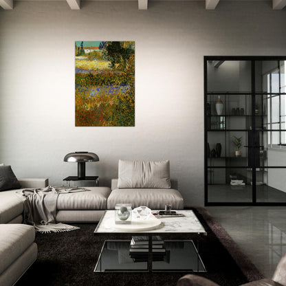 Flowering Garden - Vincent van Gogh Brushed Aluminum Print - 70x100 cm / 28x40 inches | Vincent van Gogh Aluminum Print | Vincent van Gogh Prints