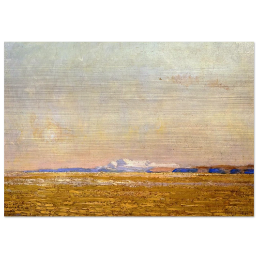 Moonrise at Sunset, Harney Desert - Childe Hassam Brushed Aluminum Print - 70x100 cm / 28x40 inches | Childe Hassam Aluminum Print | Childe Hassam Prints