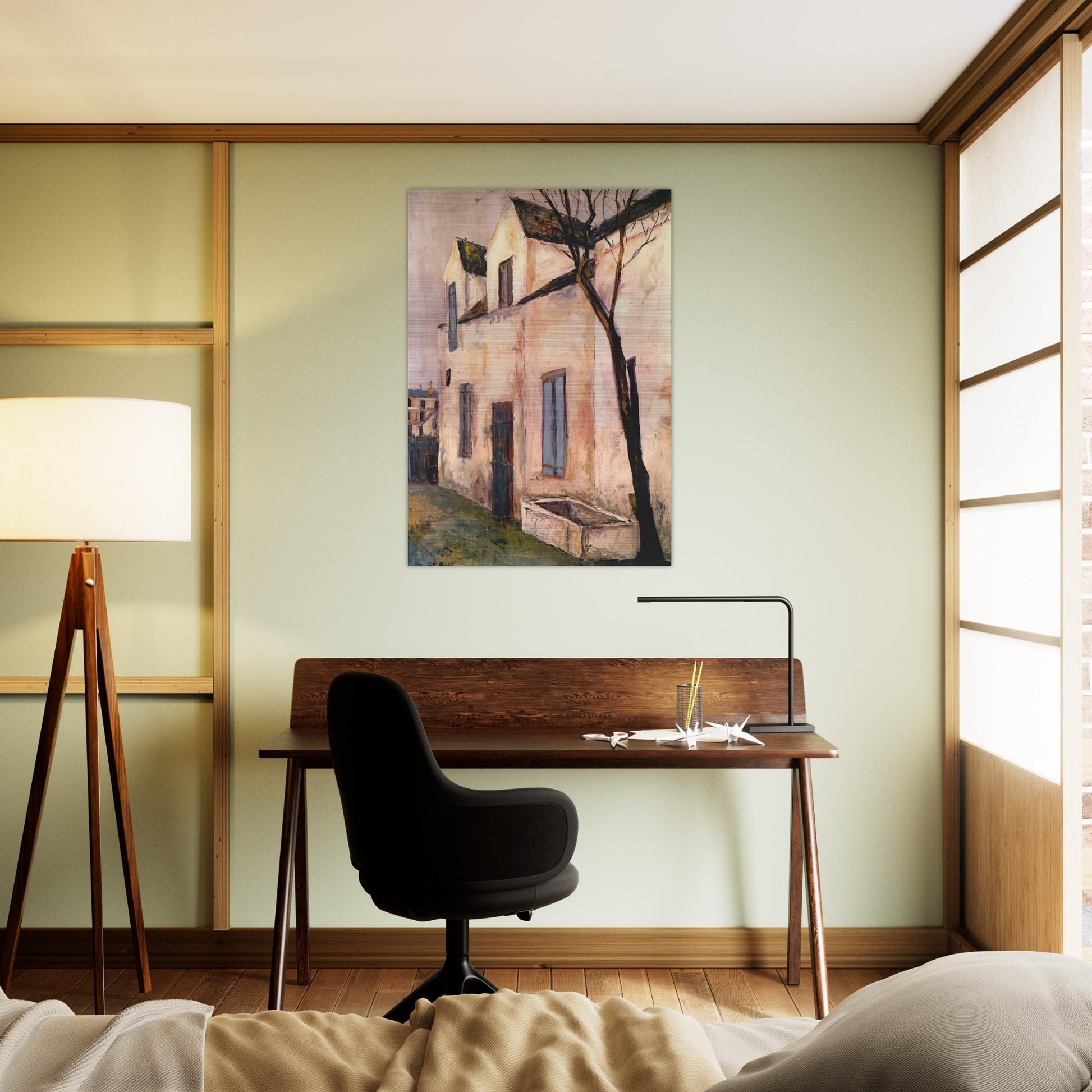 THE DEBRAY FARM - Maurice Utrillo Brushed Aluminum Print - 70x100 cm / 28x40 inches | Maurice Utrillo Aluminum Print | Maurice Utrillo Prints