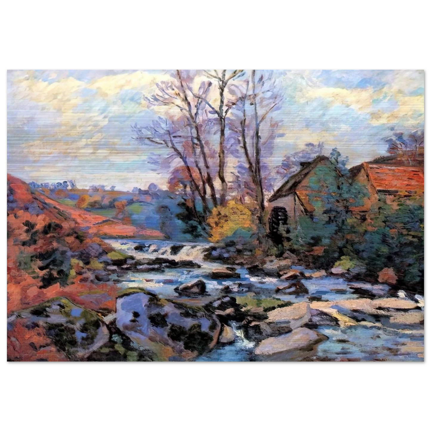 Moulin Bouchardon, Crozant - 1895 - Armand Guillaumin Brushed Aluminum Print - 70x100 cm / 28x40 inches | Armand Guillaumin Aluminum Print | Armand Guillaumin Prints