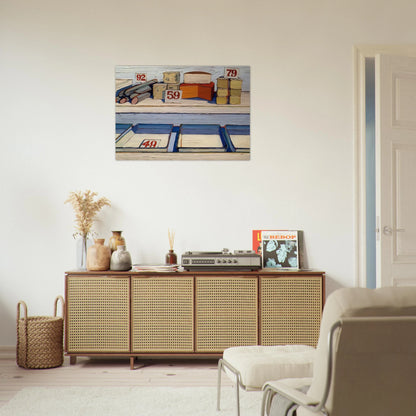 Delicatessen Counter - 1962 - Wayne Thiebaud Brushed Aluminum Print - 70x100 cm / 28x40 inches | Wayne Thiebaud Aluminum Print | Wayne Thiebaud Prints