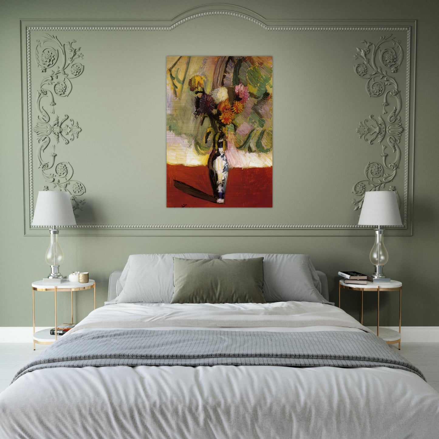 CHRYSANTHEMUMS IN A CHINESE VASE 1902 - Henri Matisse Brushed Aluminum Print - 70x100 cm / 28x40 inches | Henri Matisse Aluminum Print | Henri Matisse Prints
