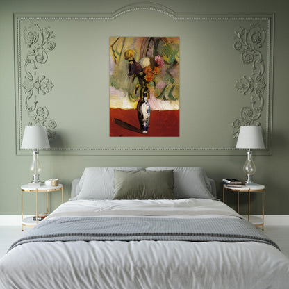 CHRYSANTHEMUMS IN A CHINESE VASE 1902 - Henri Matisse Brushed Aluminum Print - 70x100 cm / 28x40 inches | Henri Matisse Aluminum Print | Henri Matisse Prints