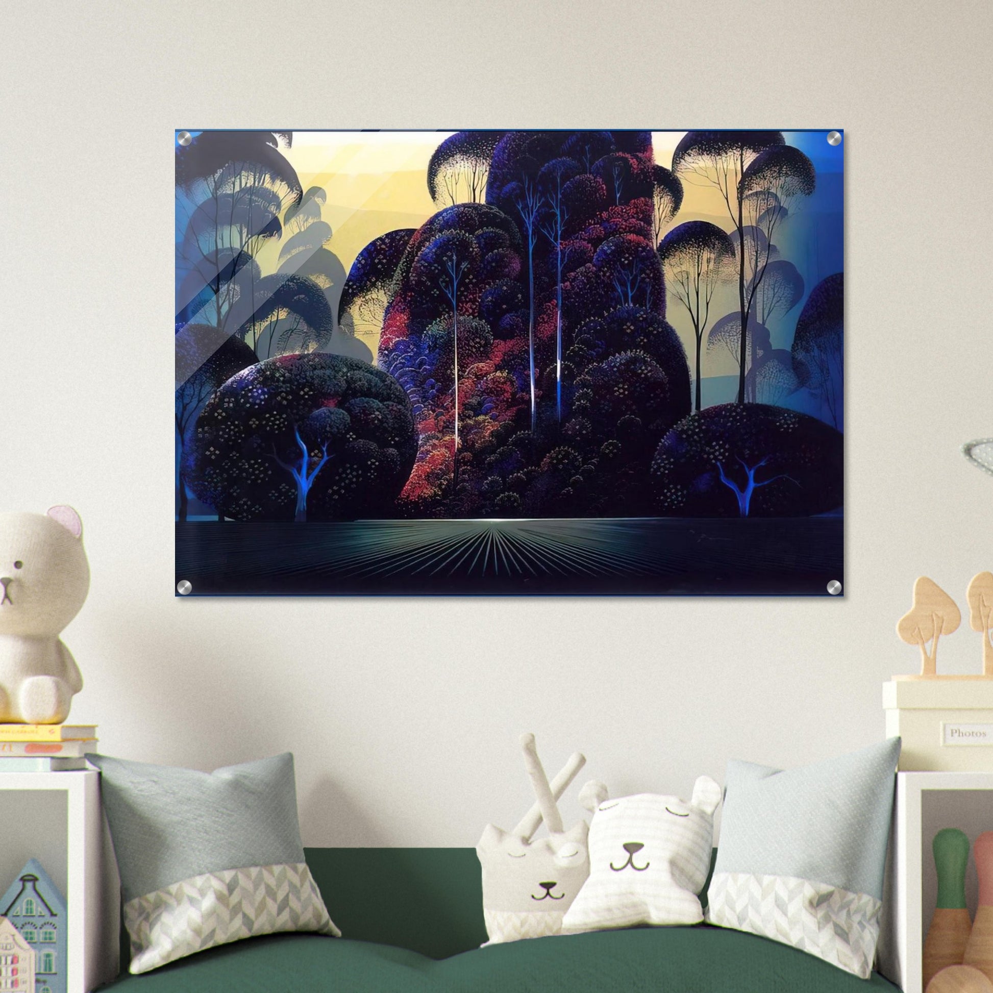 Mendocino - Eyvind Earle Acrylic Print - 70x100 cm / 28x40″ inches