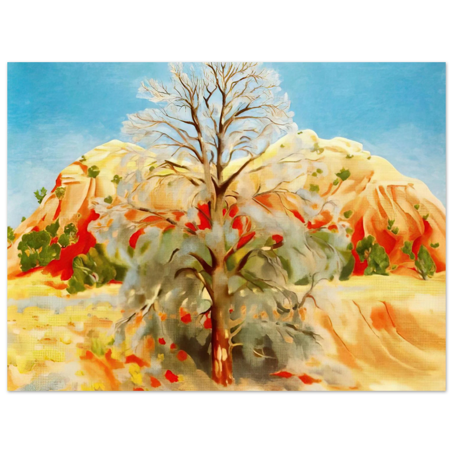 Georgia O'Keeffe - Dead Tree with Pink Hill Fine Art Poster