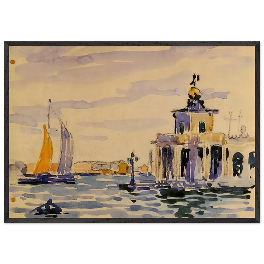 La Dogana - Henri-Edmond Cross 70x100 cm / 28x40 inches Framed Art Print – Black Wooden Frame