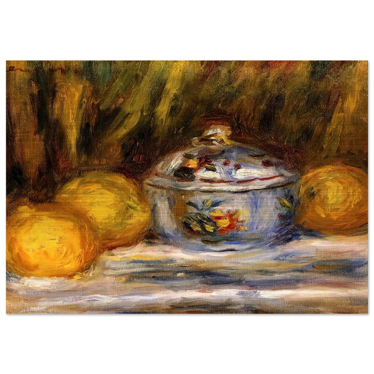 Sugar Bowl and Lemons - Pierre-Auguste Renoir Brushed Aluminum Print - 70x100 cm / 28x40 inches | Pierre-Auguste Renoir Aluminum Print | Pierre-Auguste Renoir Prints