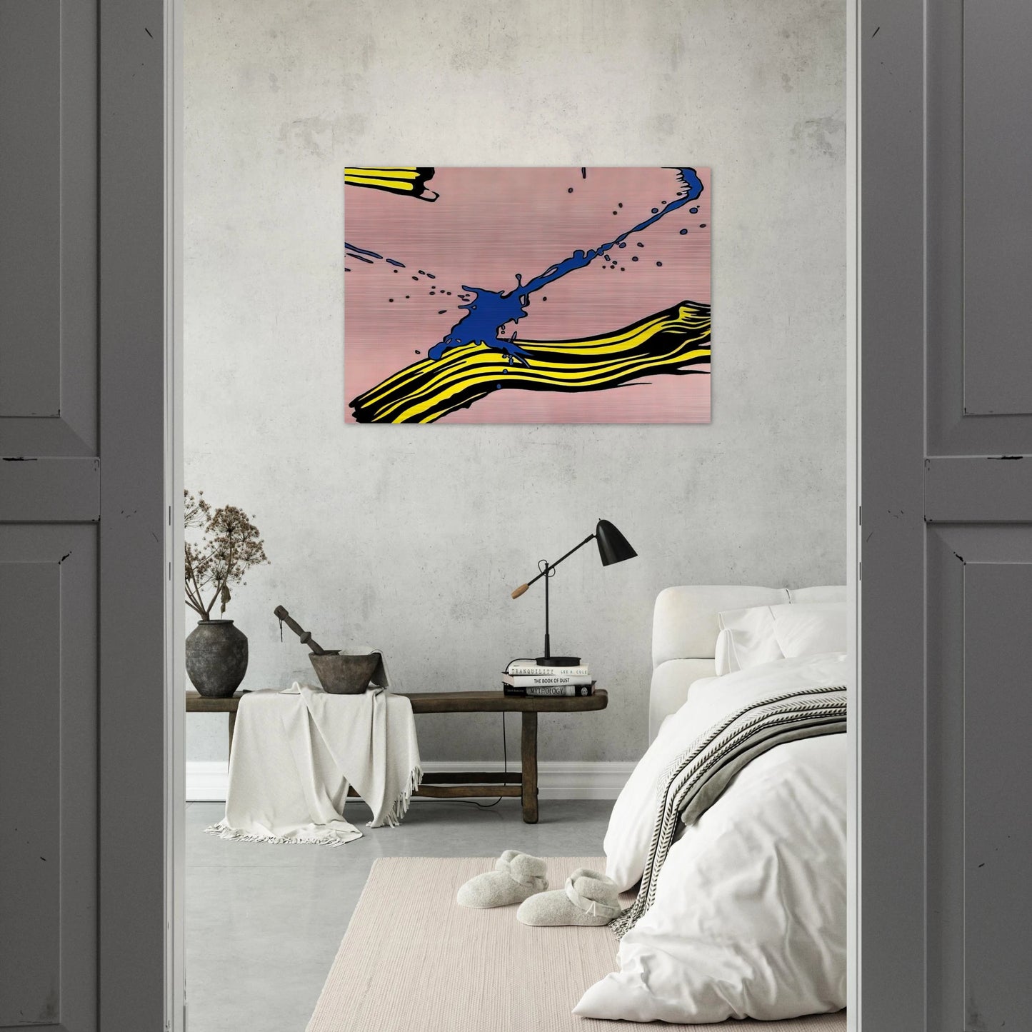 BRUSHSTROKE WITH SPATTER 1966 - Roy Lichtenstein Brushed Aluminum Print - 70x100 cm / 28x40 inches | Roy Lichtenstein Aluminum Print | Roy Lichtenstein Prints