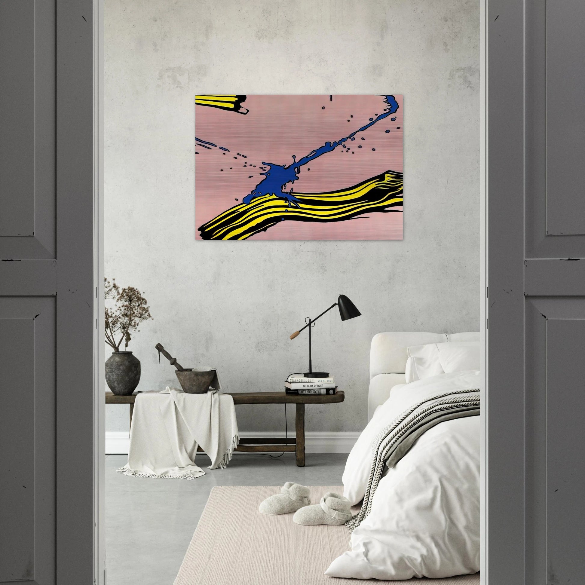 BRUSHSTROKE WITH SPATTER 1966 - Roy Lichtenstein Brushed Aluminum Print - 70x100 cm / 28x40 inches | Roy Lichtenstein Aluminum Print | Roy Lichtenstein Prints