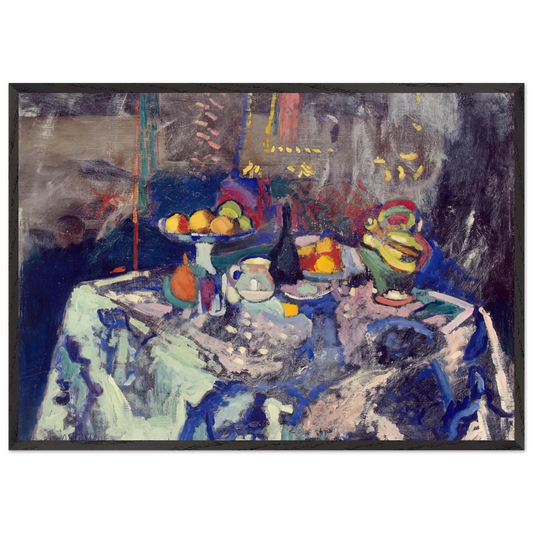 VASE BOTTLE AND FRUIT 1906 - Henri Matisse 70x100 cm / 28x40 inches Framed Art Print – Black Wooden Frame