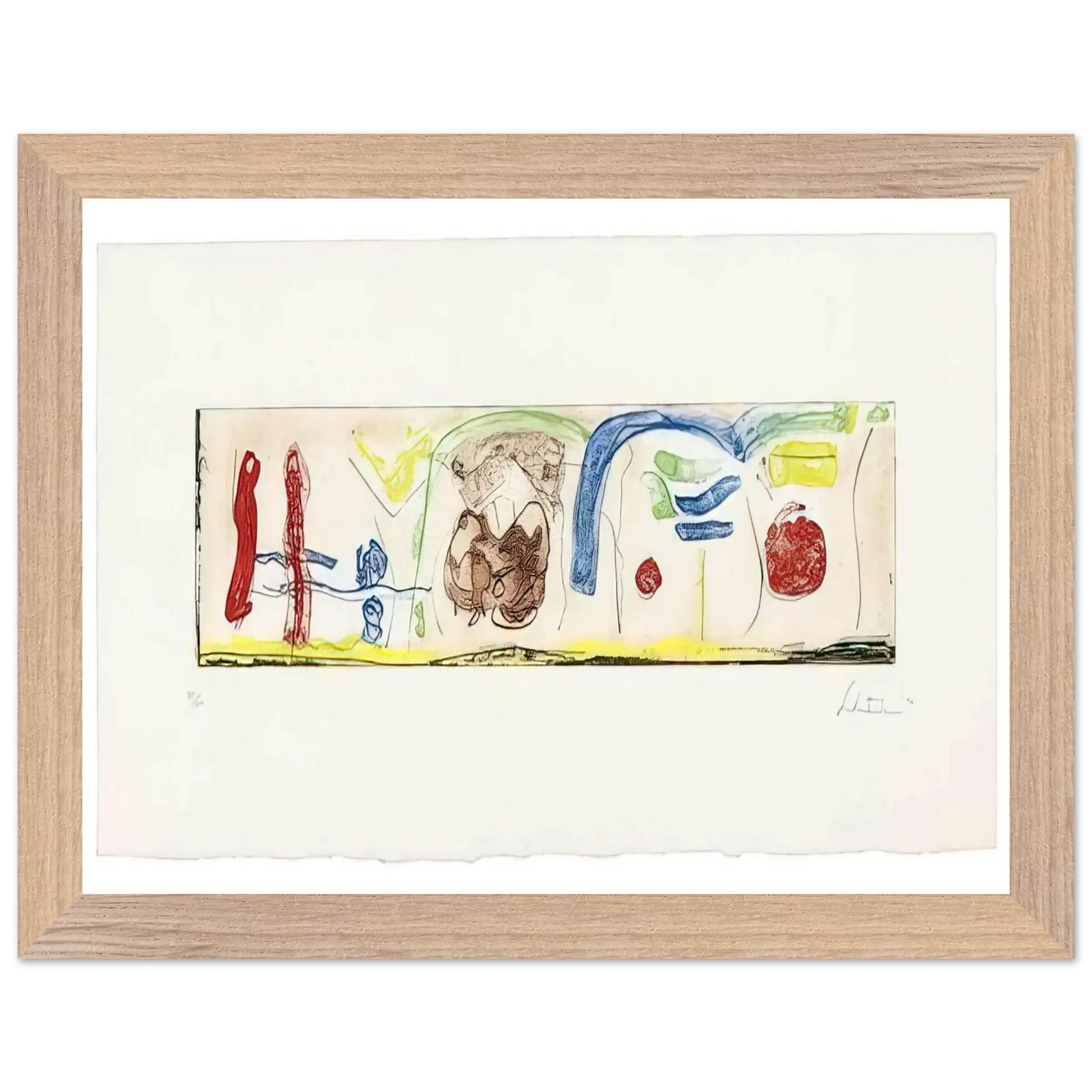 Helen Frankenthaler - Bridges - 1996 Wall art - A2 (42 x 59.4  cm) - Premium Wooden Framed Poster With Fine Art Paper - Black frame