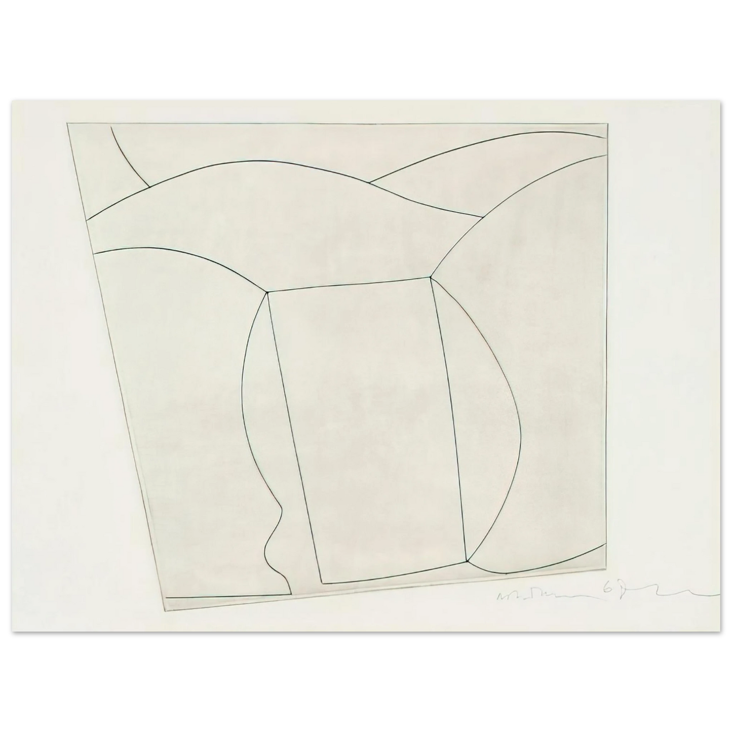 Ben Nicholson - 3 forms in a landscape - 1967  75x100 cm / 30x40inches Fine Art Poster